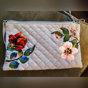 Vera Bradley Denim SEA AIR FLORAL RFID Cotton 10" Convertible Wristlet NWT